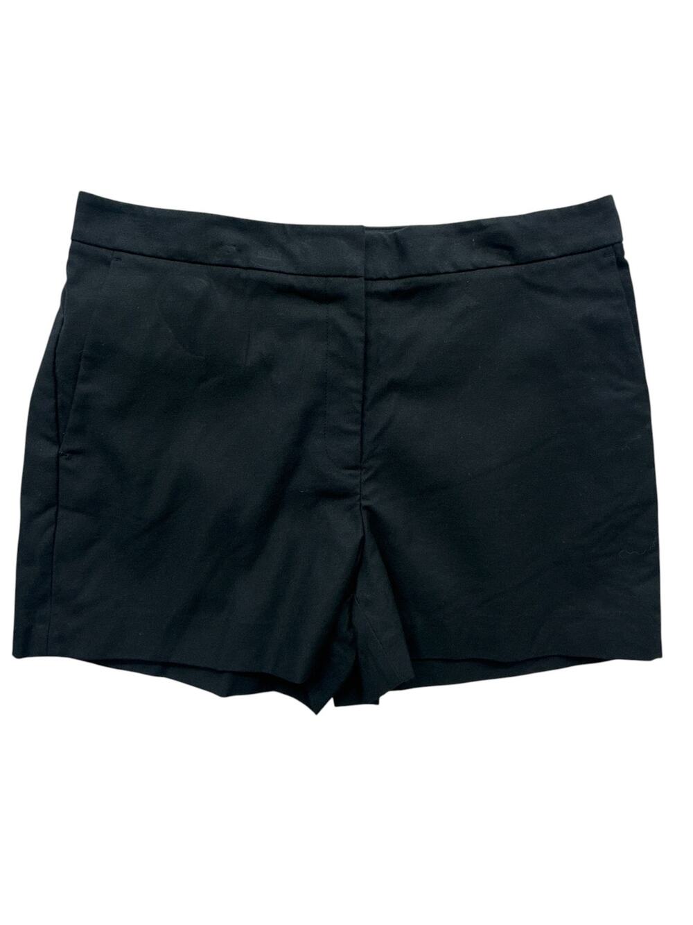 1901 Nordstrom Shorts Women 10 Black Tailored Chino Flat Front Cotton Lyocell